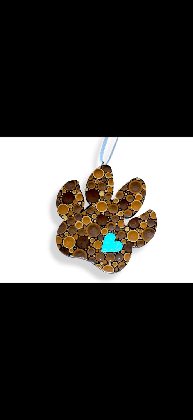 Customer photo review of Unfinished Wood Dog Paw Shape - Animal - Pet - Craft - up to 24" DIY