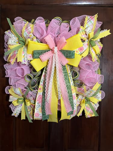 Customer photo review of Pink Breeze Solid Deco Mesh, 10 Inches X 10 Yards XB240710-03