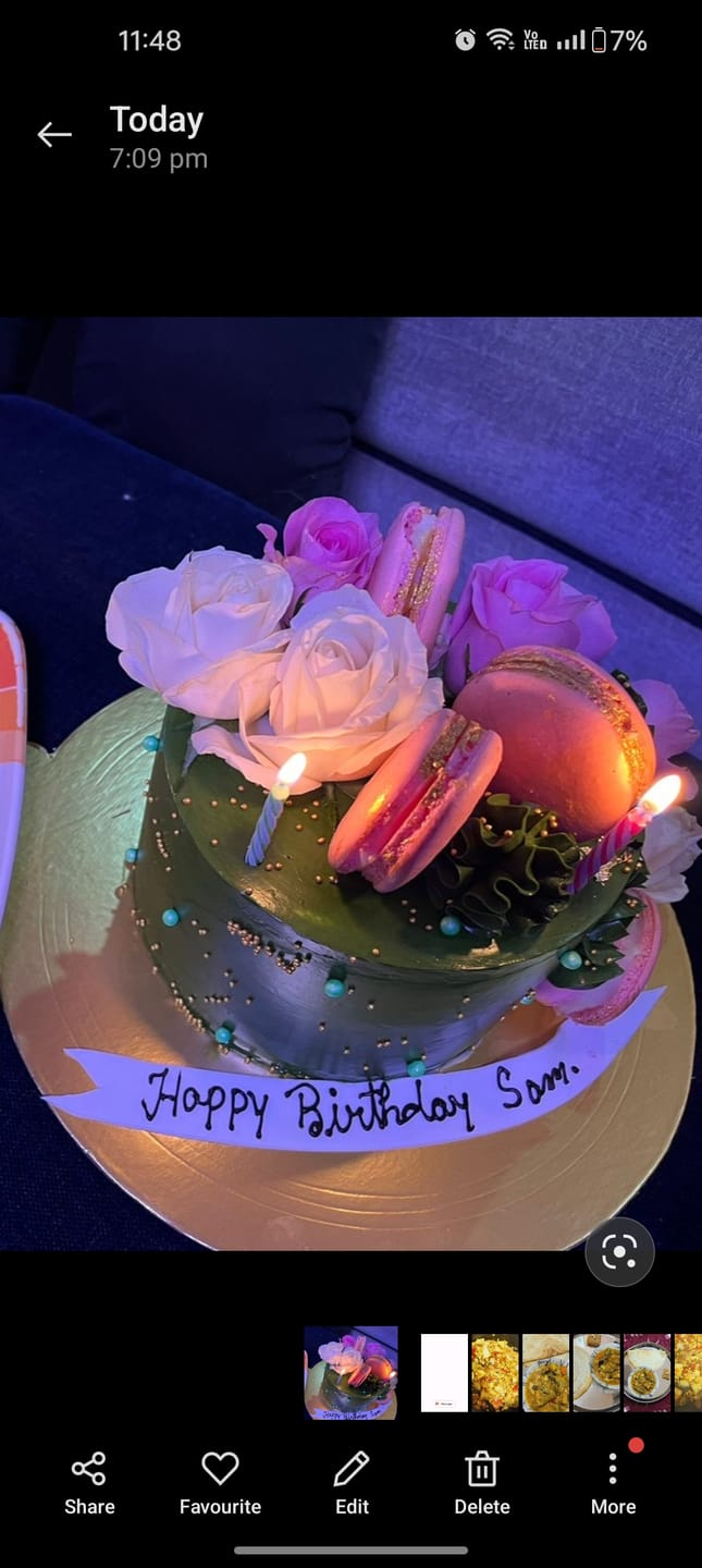 Customer photo review of Bottle Green Floral Cake