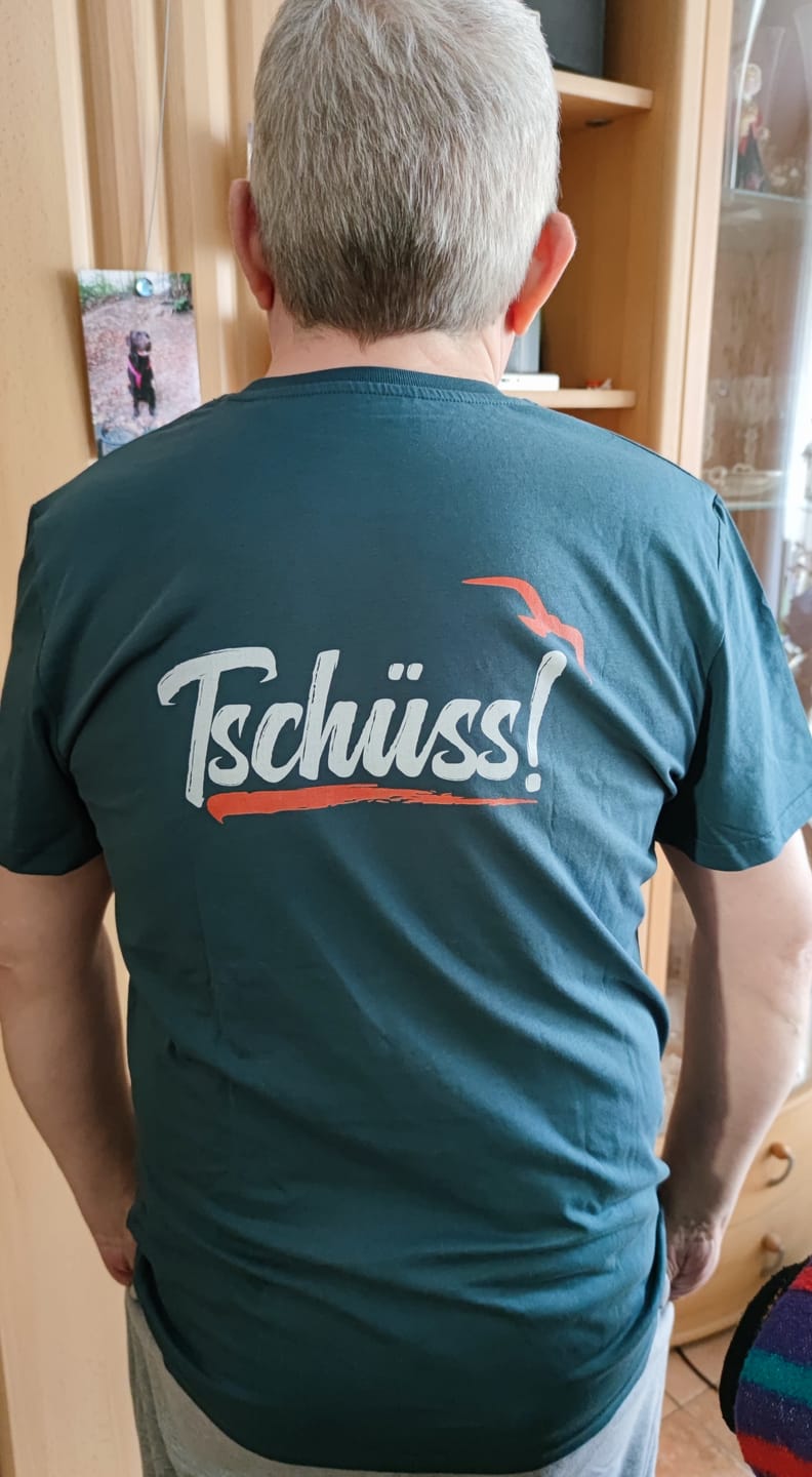 Customer photo review of Moin.. Tschüss! · Herren Premium Bio T-Shirt