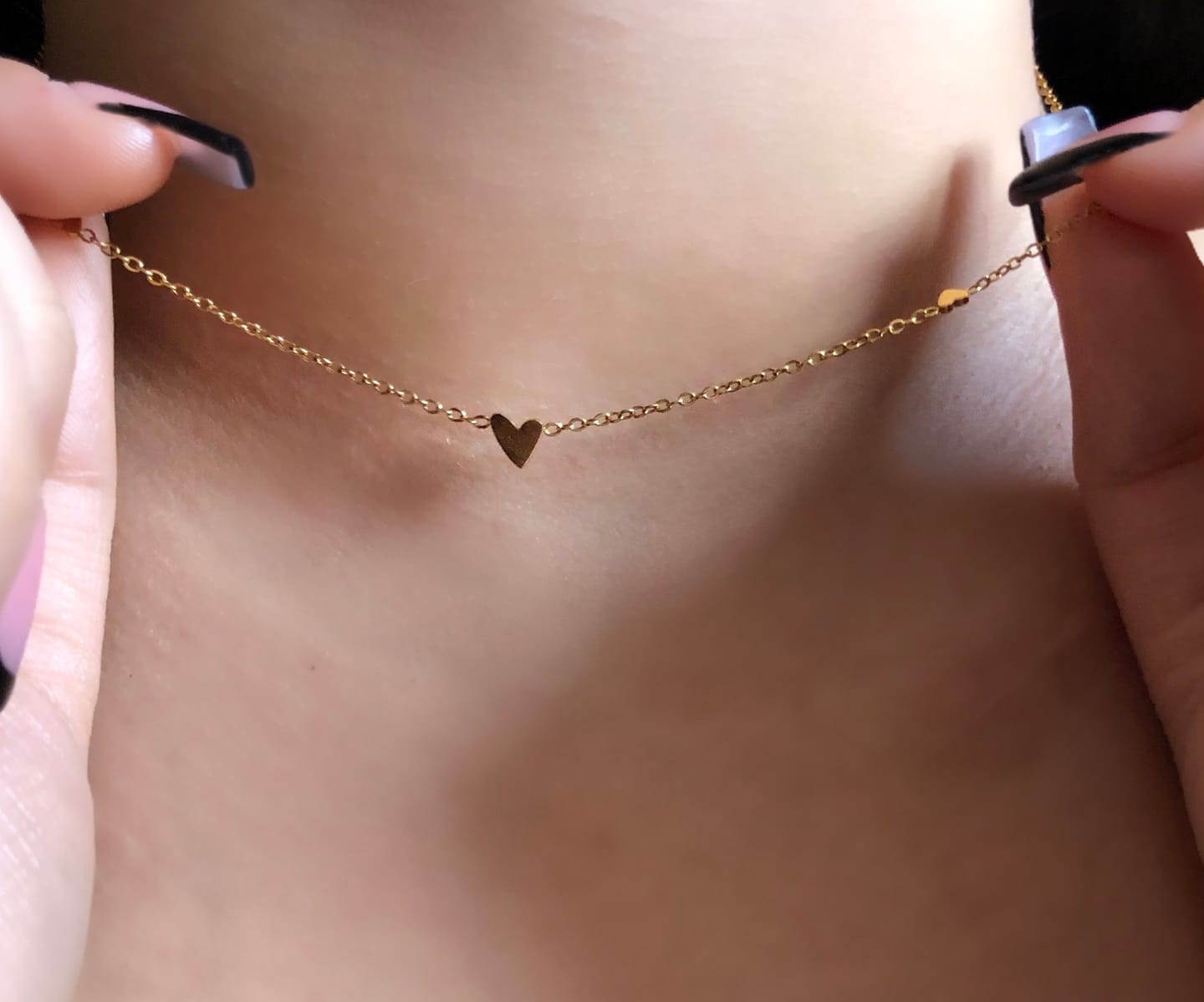 Customer photo review of Cute Heart Halskette | 18K vergoldet