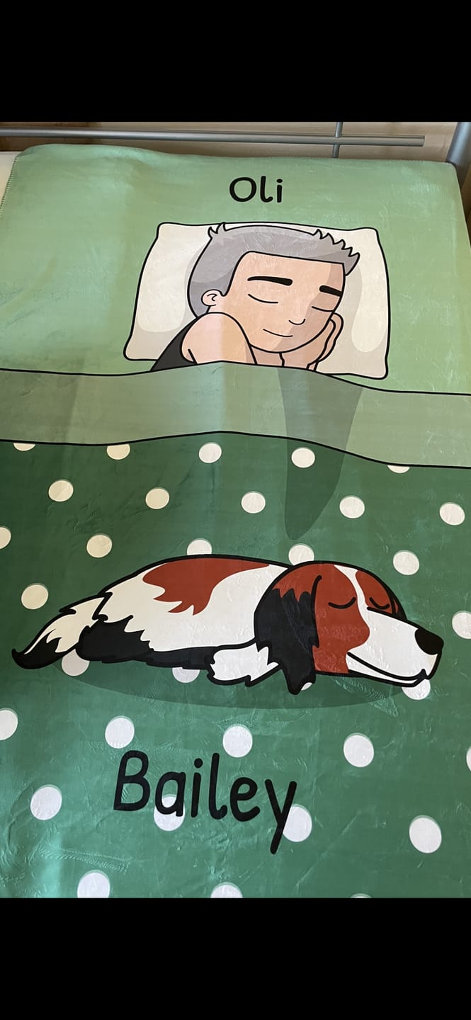 Customer photo review of Kuschelzeit mit Fellnasen Single - Individuelle Decke