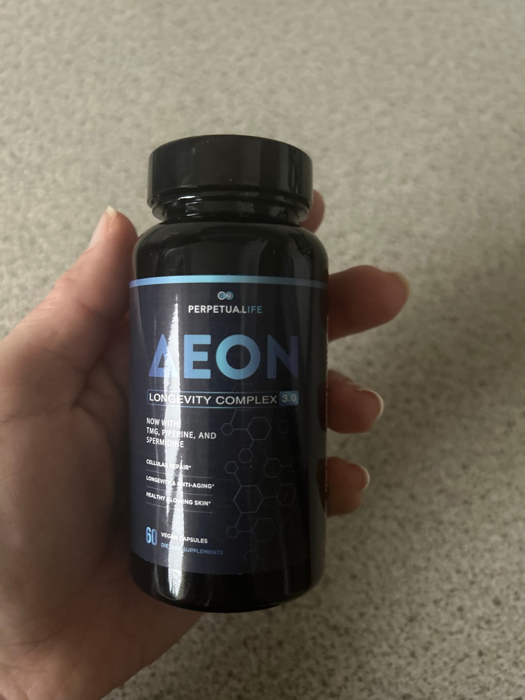 Customer photo review of NAD+ NMN Liposomal Anti Aging Supplement Complex AEON with Nicotinamide DUO™