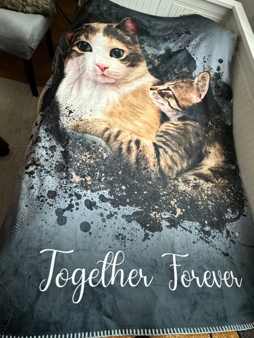 Customer photo review of Handgemaltes Haustierportrait auf Premium Kuscheldecke im Ink Stil