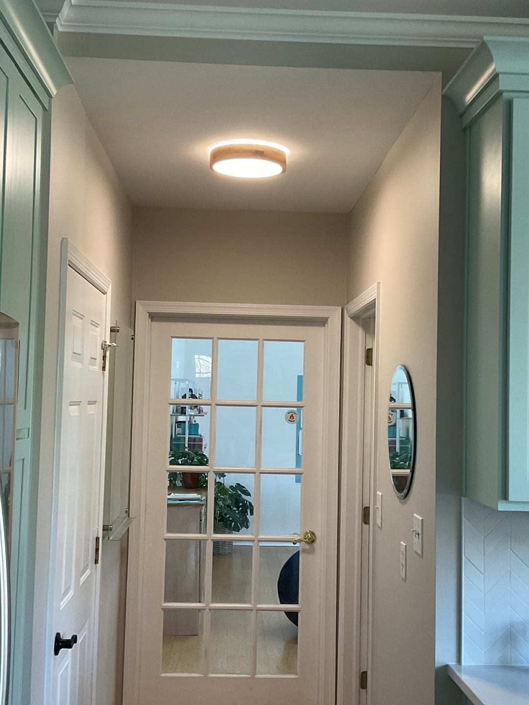 Customer photo review of Scandinavian Wooden Round LED Flush Mount