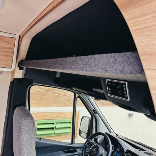 Customer photo review of Sprinter Van Headliner Shelf - DIY Kit | vancillary
