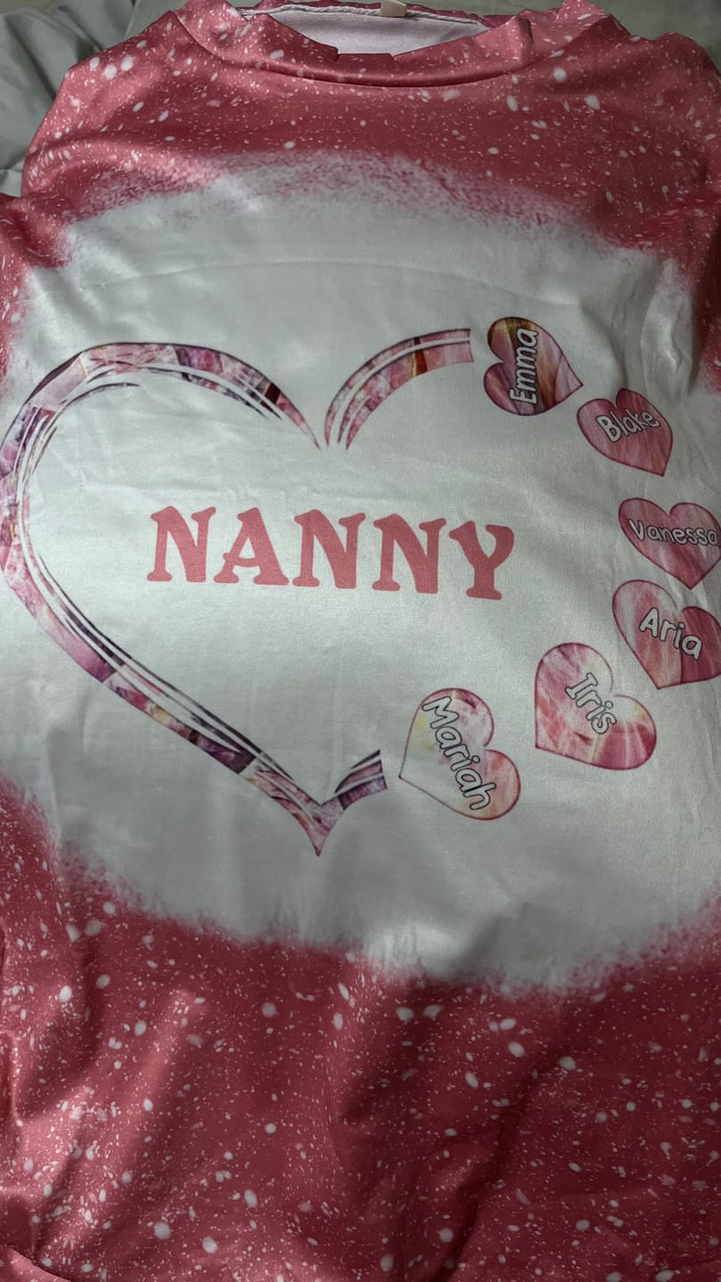 Customer photo review of Sparkling Grandma - Mom With Sweet Heart Kids, Multi Colors Personalized 3D T-Shirt