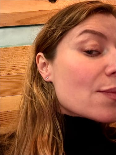 Customer photo review of Paraiso Wave Stud Earrings