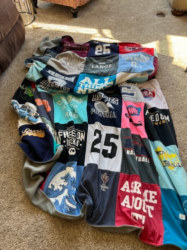 Customer photo review of Classic T-Shirt Blanket