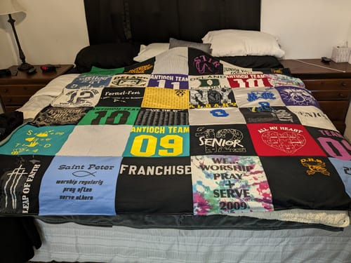 T-shirt quilt from saint peter's university by donna from FL