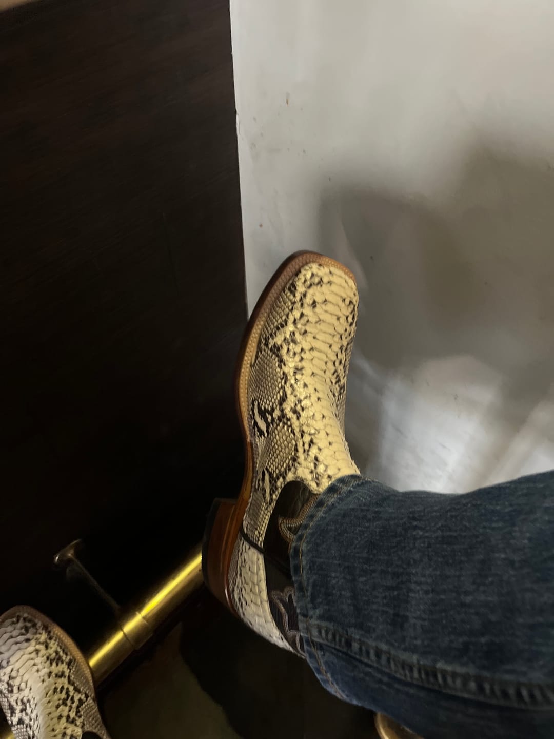 Customer photo review of Cowtown Men’s Square Toe Python Boot Q818