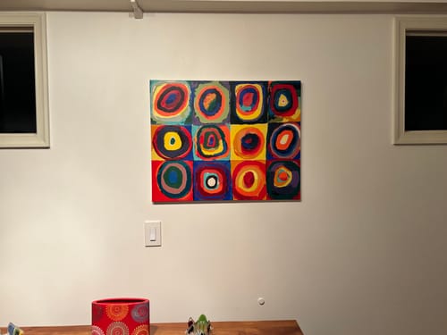 Customer photo review of Color Study: Squares with Concentric Circles - Paint by Numbers