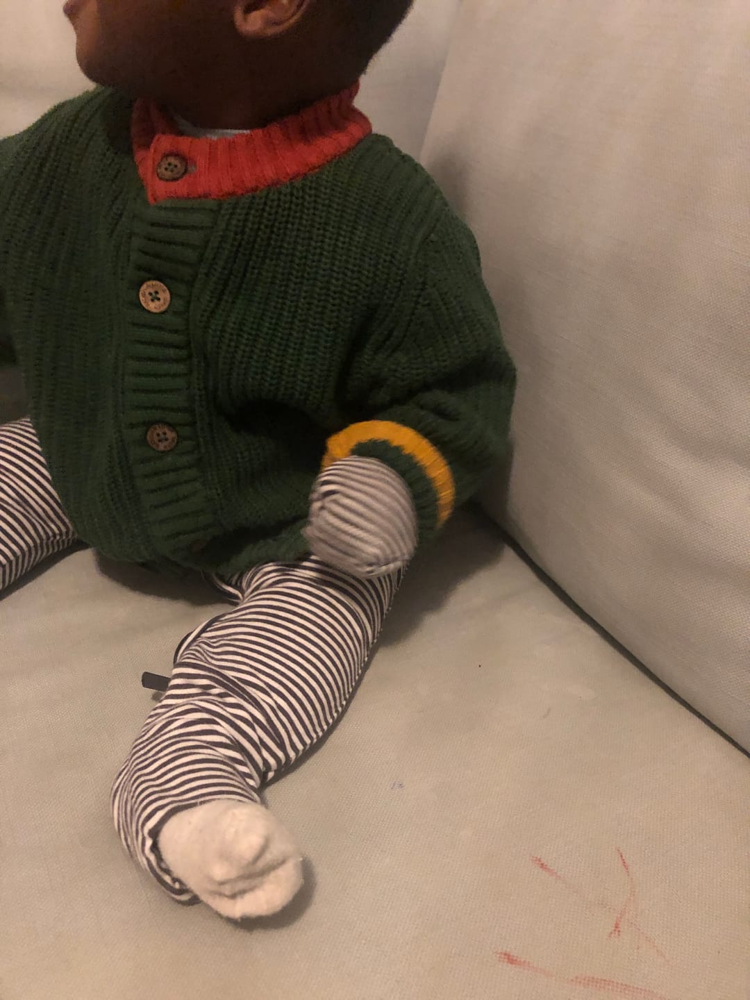 Customer photo review of From One To Another Olive Snuggly Knitted Cardigan
