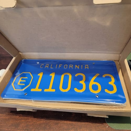 Customer photo review of 1969 COUNTY EXEMPT CALIFORNIA LICENSE PLATE 6"x12" (156.5mm x 305mm)