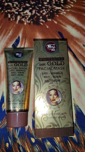 Customer photo review of Whitening 24K Gold Facial Mask 100ml