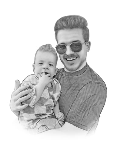 Customer photo review of Charlie's Drawings' Emotional Family Portraits