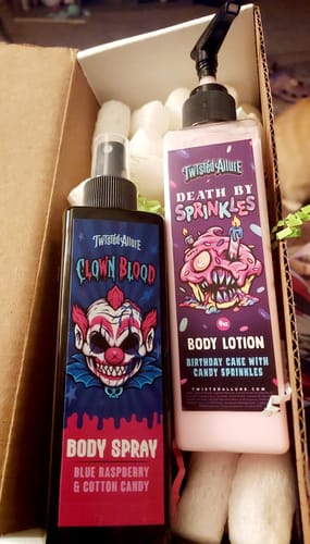 Customer photo review of Death by Sprinkles Body Lotion (Birthday Cake)
