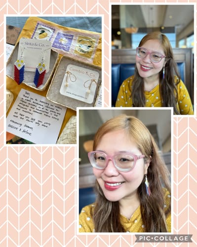 Customer photo review of K'lung Kalayaan Filipino Flag Earrings