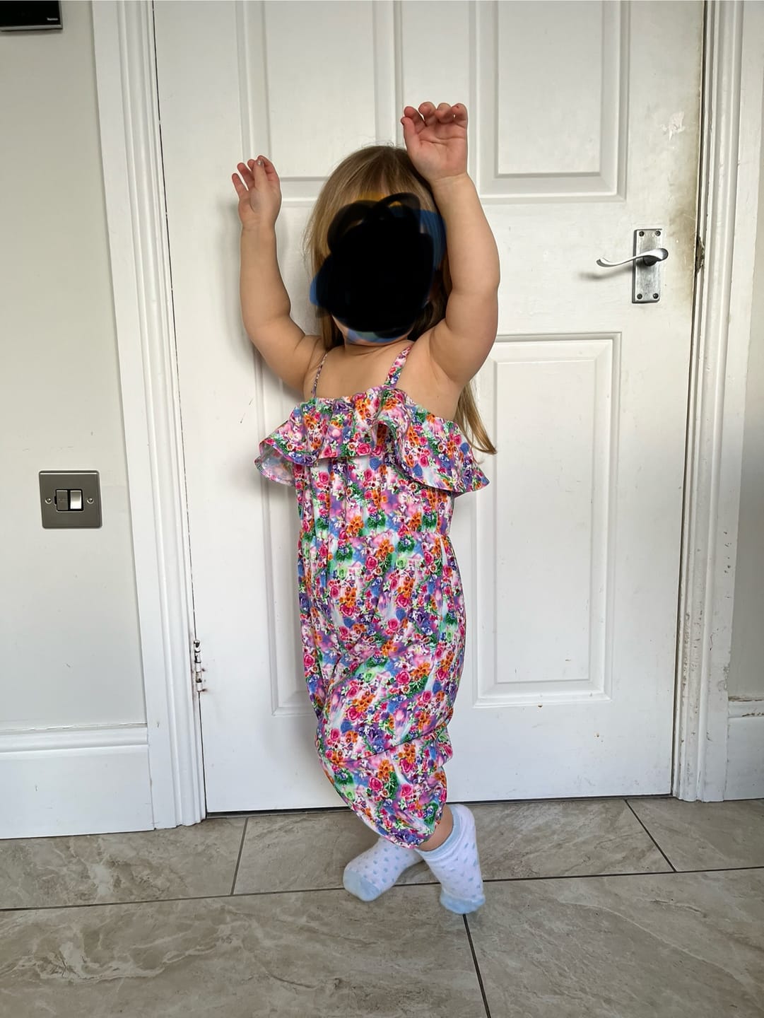 Customer photo review of Pink and Orange Floral Cotton-Touch Polyester Fabric