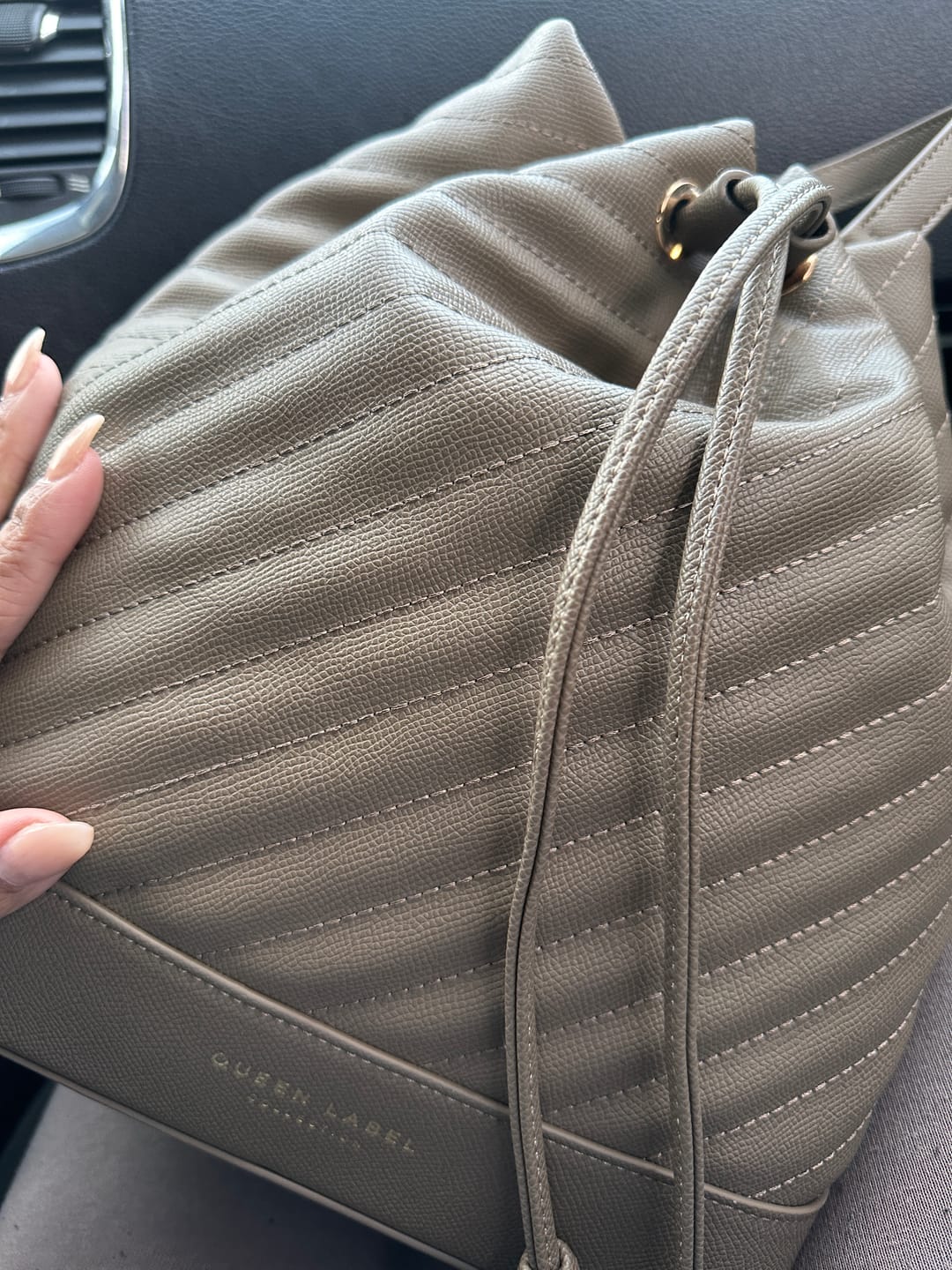 Customer photo review of Bucket Bag - Taupe