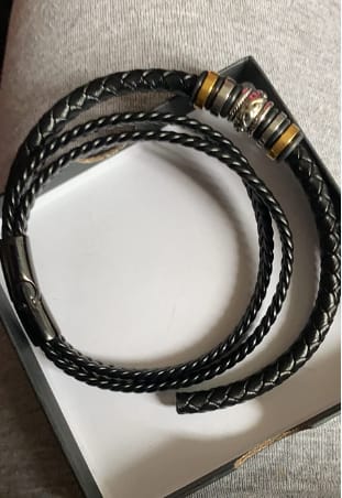 Customer photo review of To My Son/To My Grandson "Love You Forever" | Braided Leather Bracelet