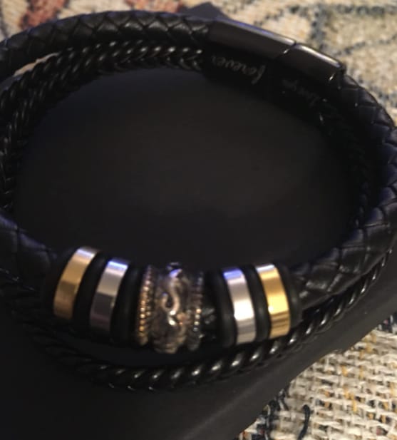 Customer photo review of To My Son/To My Grandson "Love You Forever" | Braided Leather Bracelet