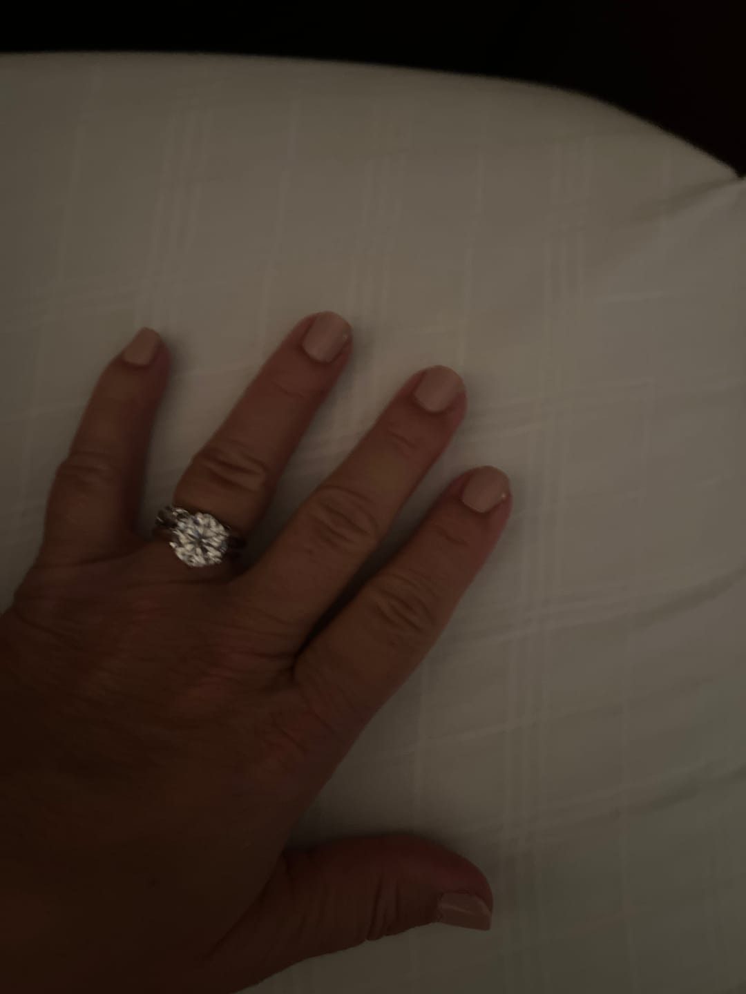 Customer photo review of Classic Solitaire Moissanite Six-Prong Sterling Silver Engagement Ring
