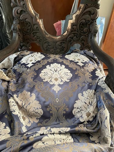 Customer photo review of Labelle Damask Brocade Jacquard Dark Blue Fabric