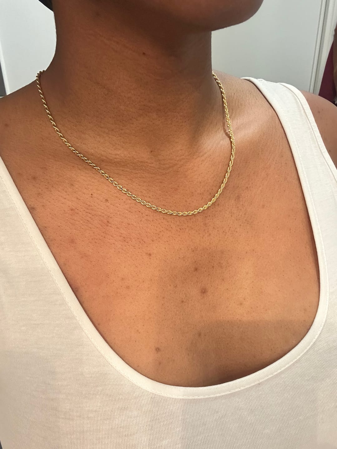 Customer photo review of CLEAN ROPE CHAIN. - 3MM 18K GOLD