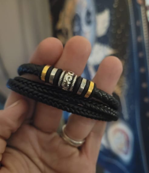 Customer photo review of To My Son/To My Grandson "Love You Forever" | Braided Leather Bracelet