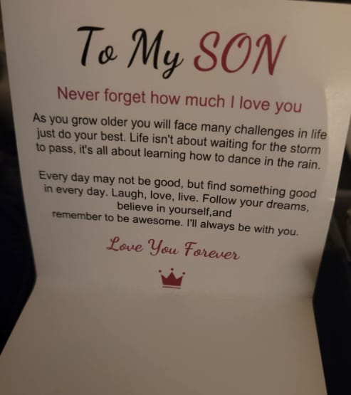 Customer photo review of To My Son/To My Grandson "Love You Forever" | Braided Leather Bracelet
