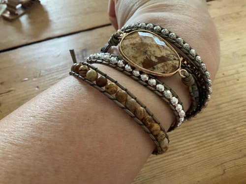 Customer photo review of Earth Healing - Brown Jasper Wrap Bracelet
