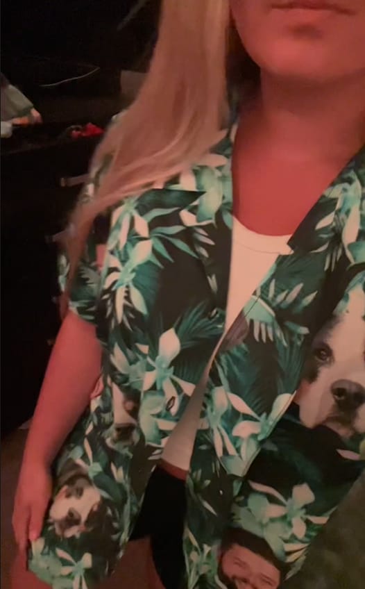 Customer photo review of Custom Face All Over Print Hawaiian Shirt
