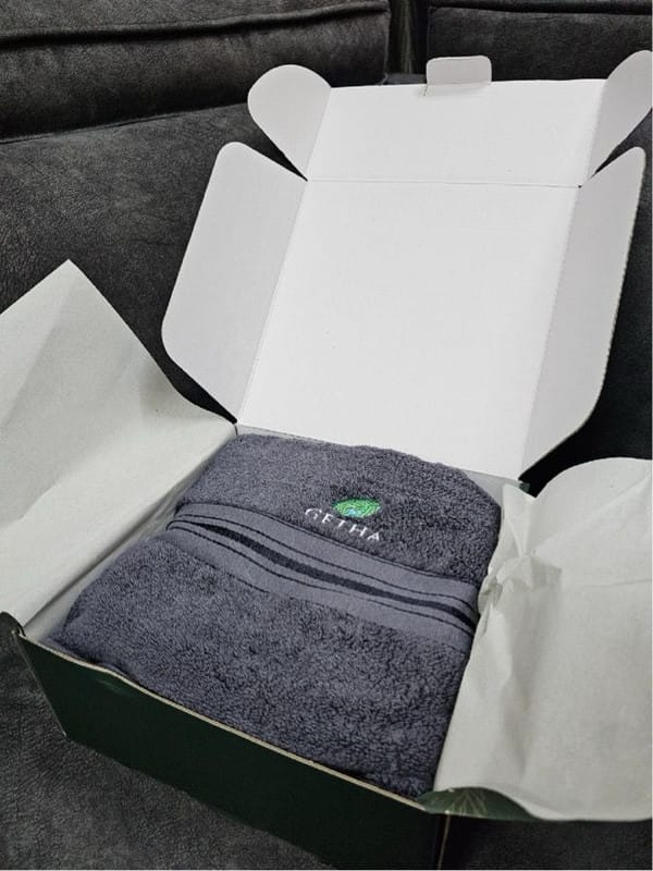 Customer photo review of Getha Lux Towel - Dark Grey