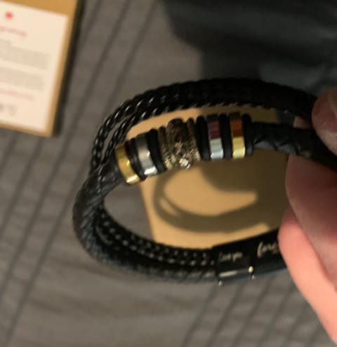 Customer photo review of To My Son/To My Grandson "Love You Forever" | Braided Leather Bracelet