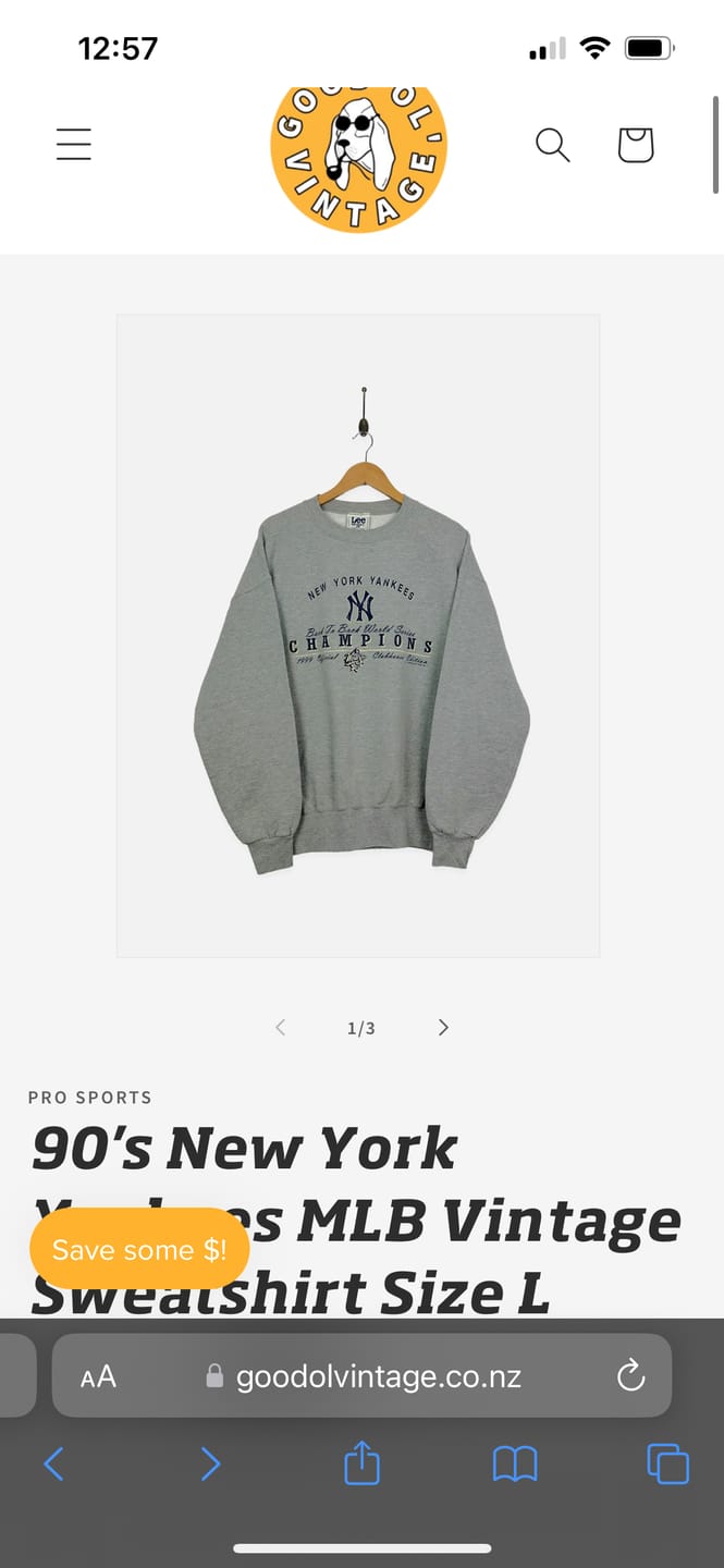 Customer photo review of 90's Canadian Firefighter Embroidered Vintage Quarterzip Sweatshirt Size L