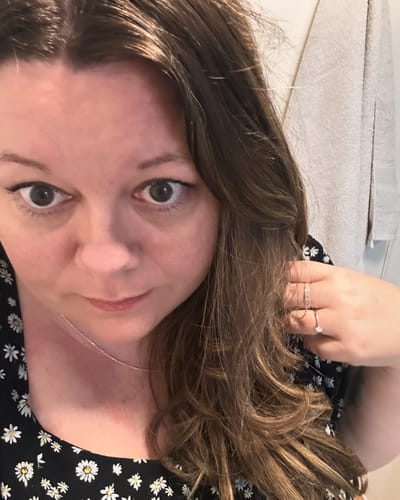 Customer photo review of Remy Human Hair Invisible Wire Extension - Medium Brown Balayage