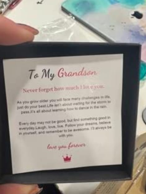 Customer photo review of To My Son/To My Grandson "Love You Forever" | Braided Leather Bracelet