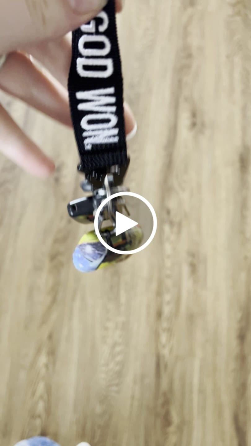 Customer video review of ‘God Won’ Embroidered Keychain