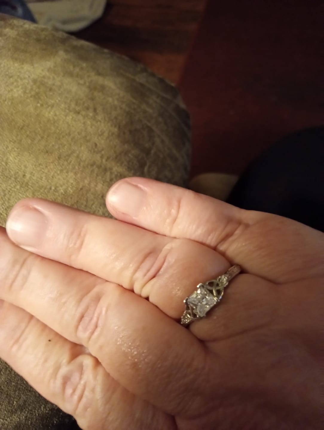 Customer photo review of Vintage Celtic Knot Diamond Ring - 925 Sterling Silver