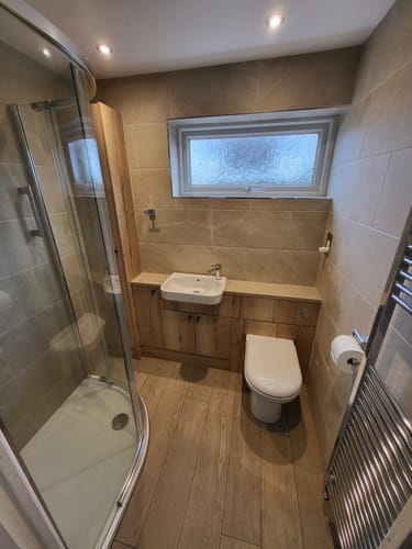 Customer photo review of Nuie Lawton Comfort Height Back to Wall Pan - White