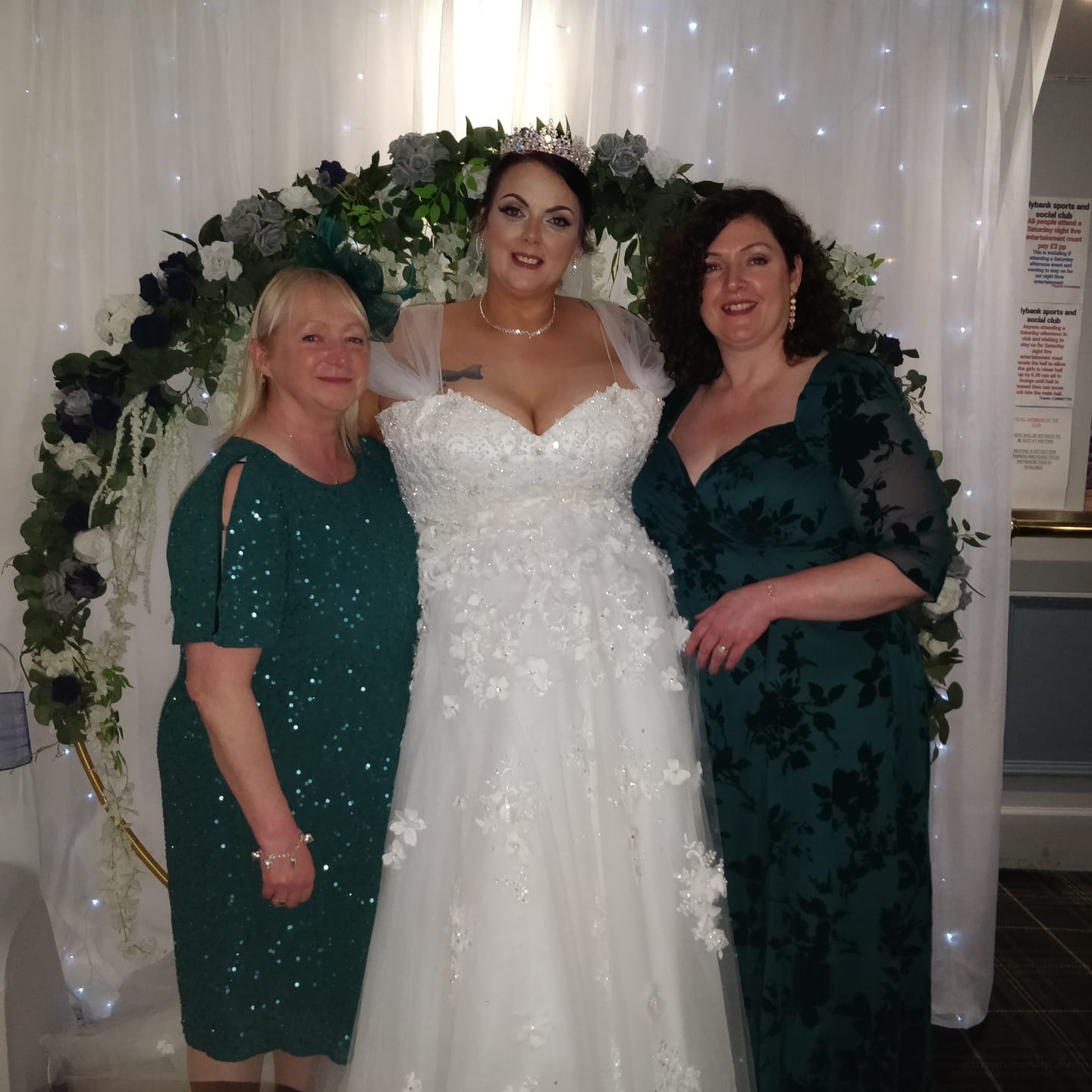 Customer photo review of Elizabeth Dark Green Flocked Mesh Maxi Gown