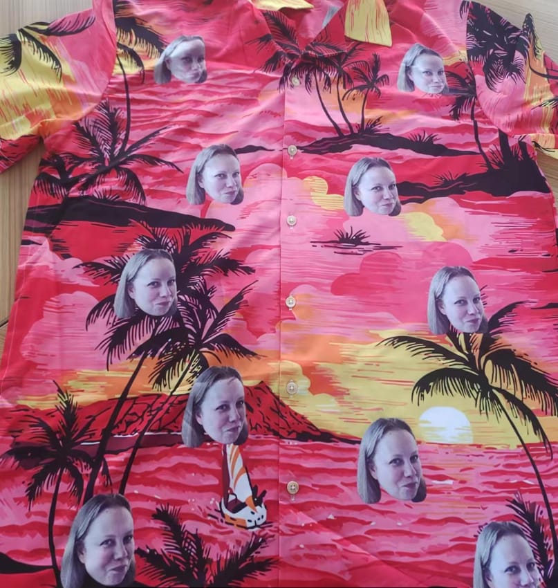 Customer photo review of Custom Classic Short Sleeve Hawaiian Shirt For Men
