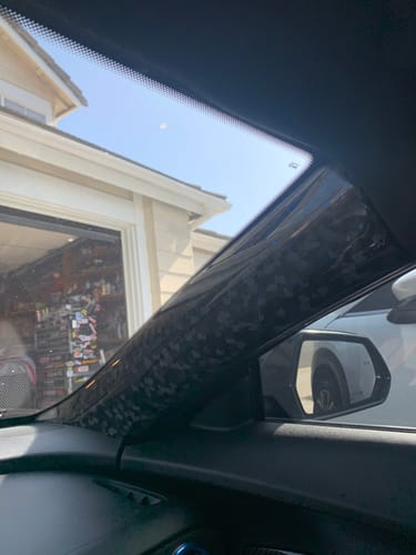 Customer photo review of Custom Carbon Fiber Interior A-Pillars trim for 2016-2024 Chevy Camaro
