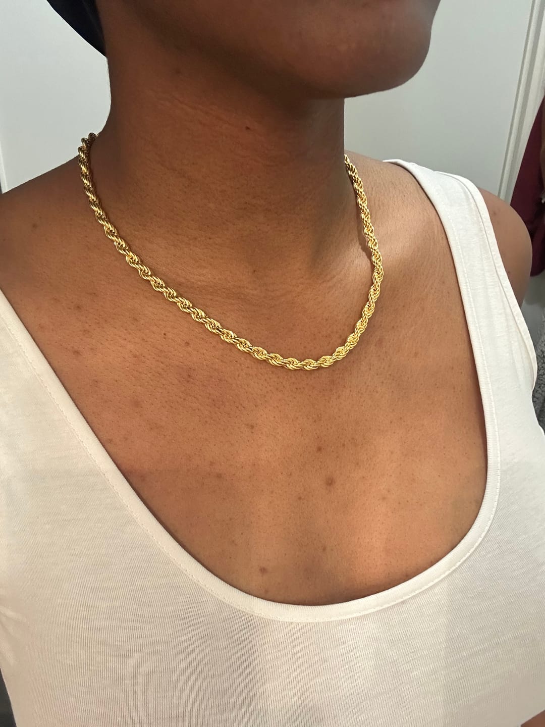 Customer photo review of CLEAN ROPE CHAIN. - 6MM 18K GOLD