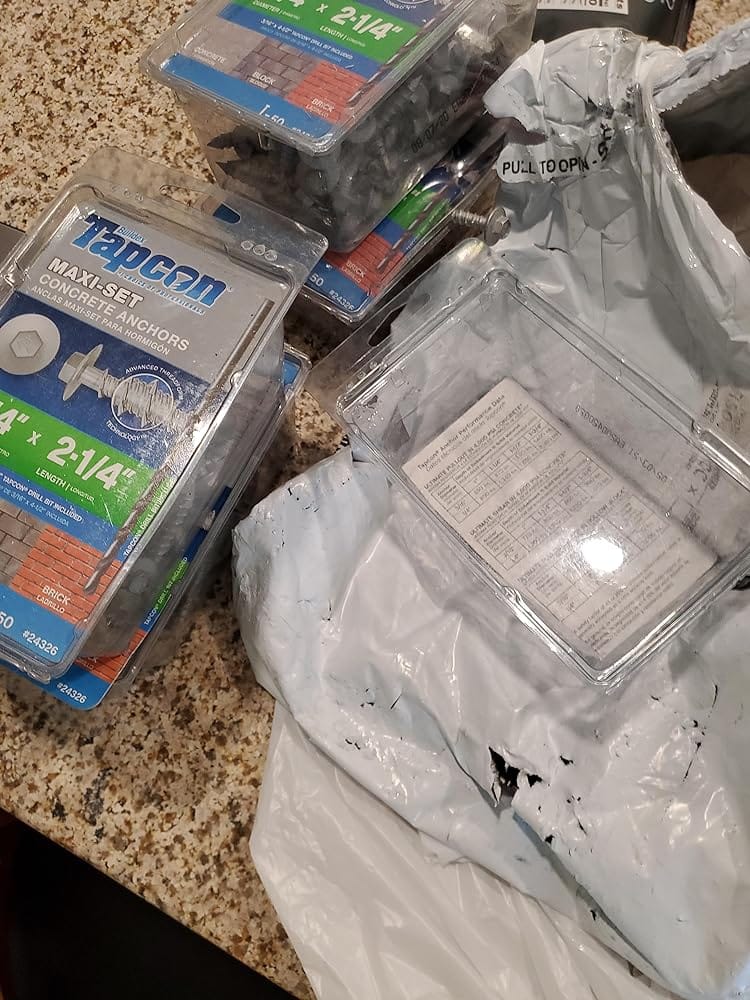 Customer photo review of Tapcon 24326 1/4x2-1/4 Hex Drive Flat Head Polymer Coated Steel Tapcon Concrete Screws, 50/Box