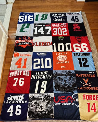 T-shirt quilt from james madison university by Lisa from MD