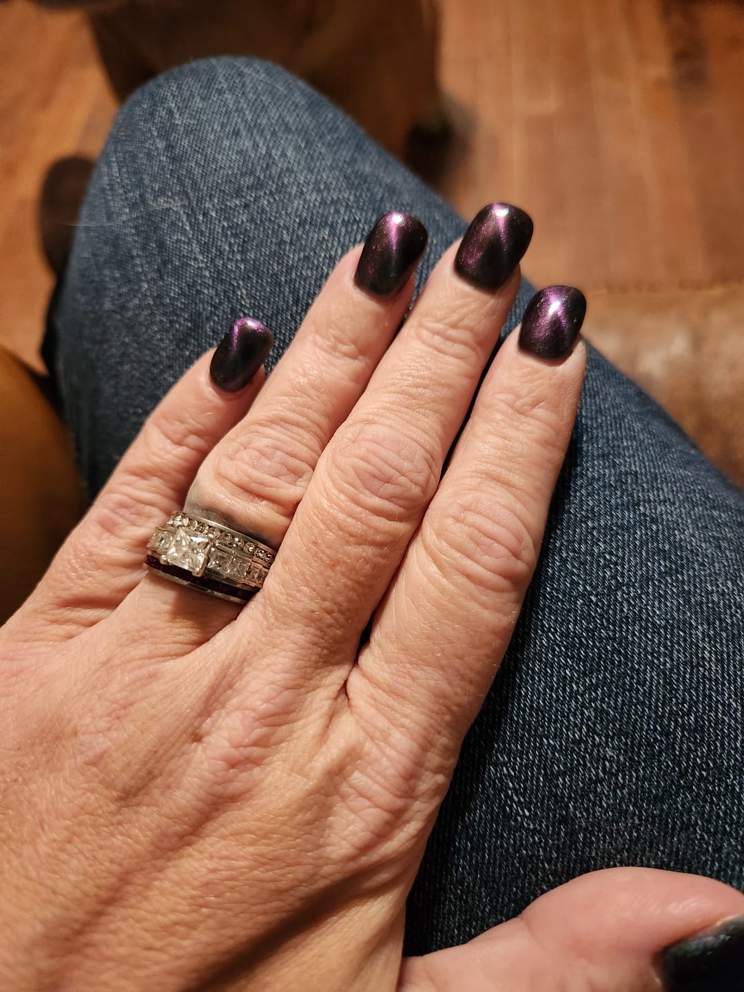 Customer photo review of Princess Cut Moissanite Channel Set Engagement Ring