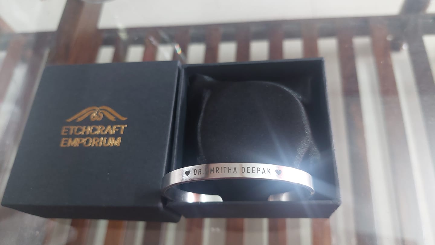 Customer photo review of Personalised Silver Kada