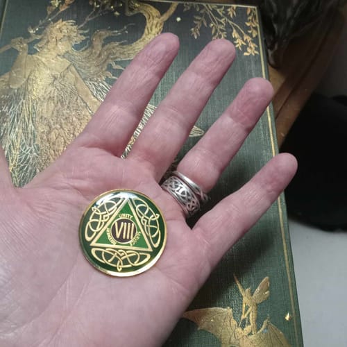 Customer photo review of 1 to 60 Year Celtic Knot Specialty AA Recovery Medallion - Tri-Plated Chip/Coin